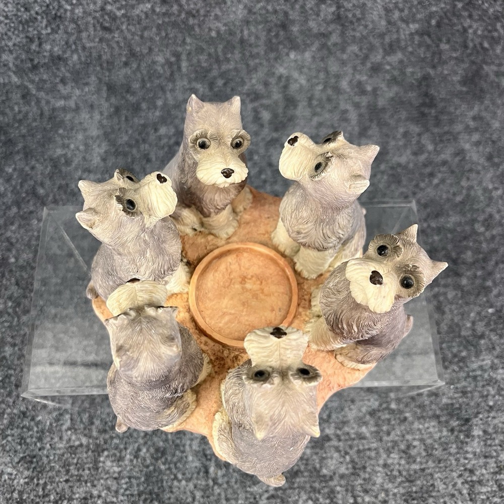 Continental Creations Schnauzer Dog Circle Votive Candle Holder #P692 6" x 3.5"